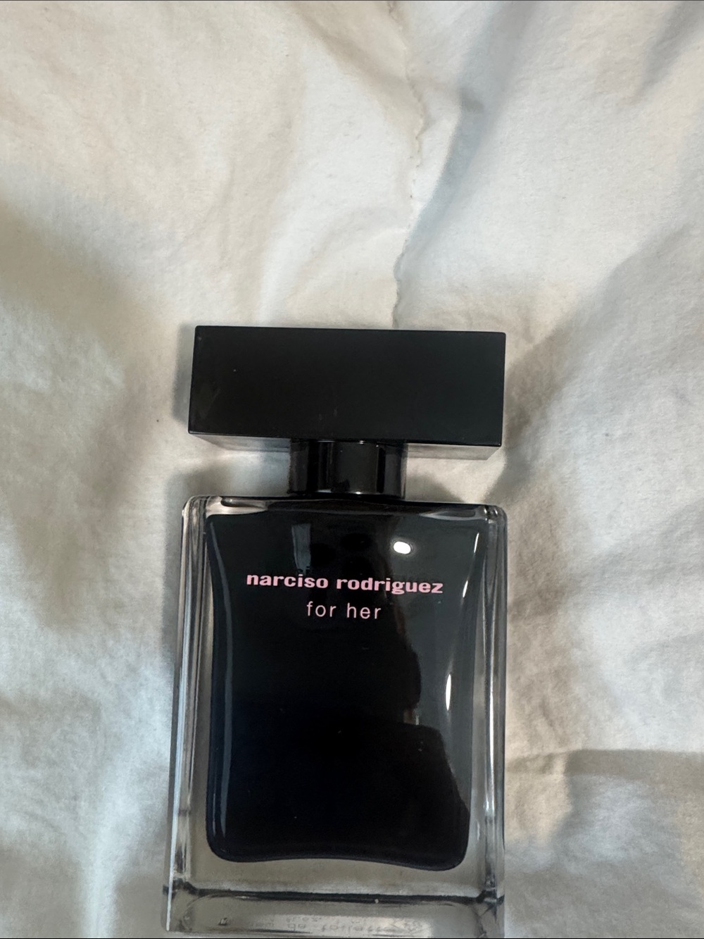 Narciso Rodriguez For Her Black Glass Perfume Bottle with Pink Logo